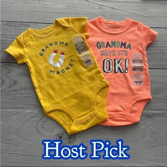 ✅2x Host  Pick✅ Carter’s Onesies, Set of 2, 6M - Picture 1 of 13
